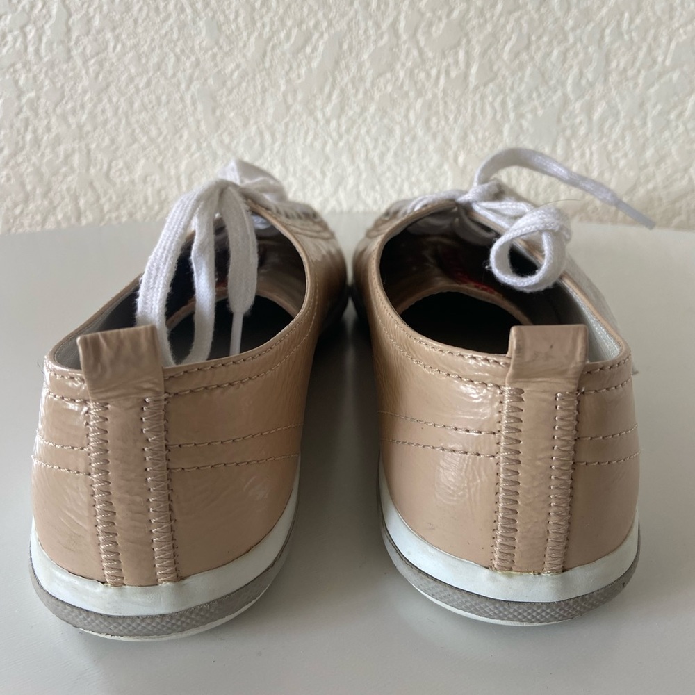 Prada Beige Nude Patent Leather Low top Sneakers - Picture 5 of 7